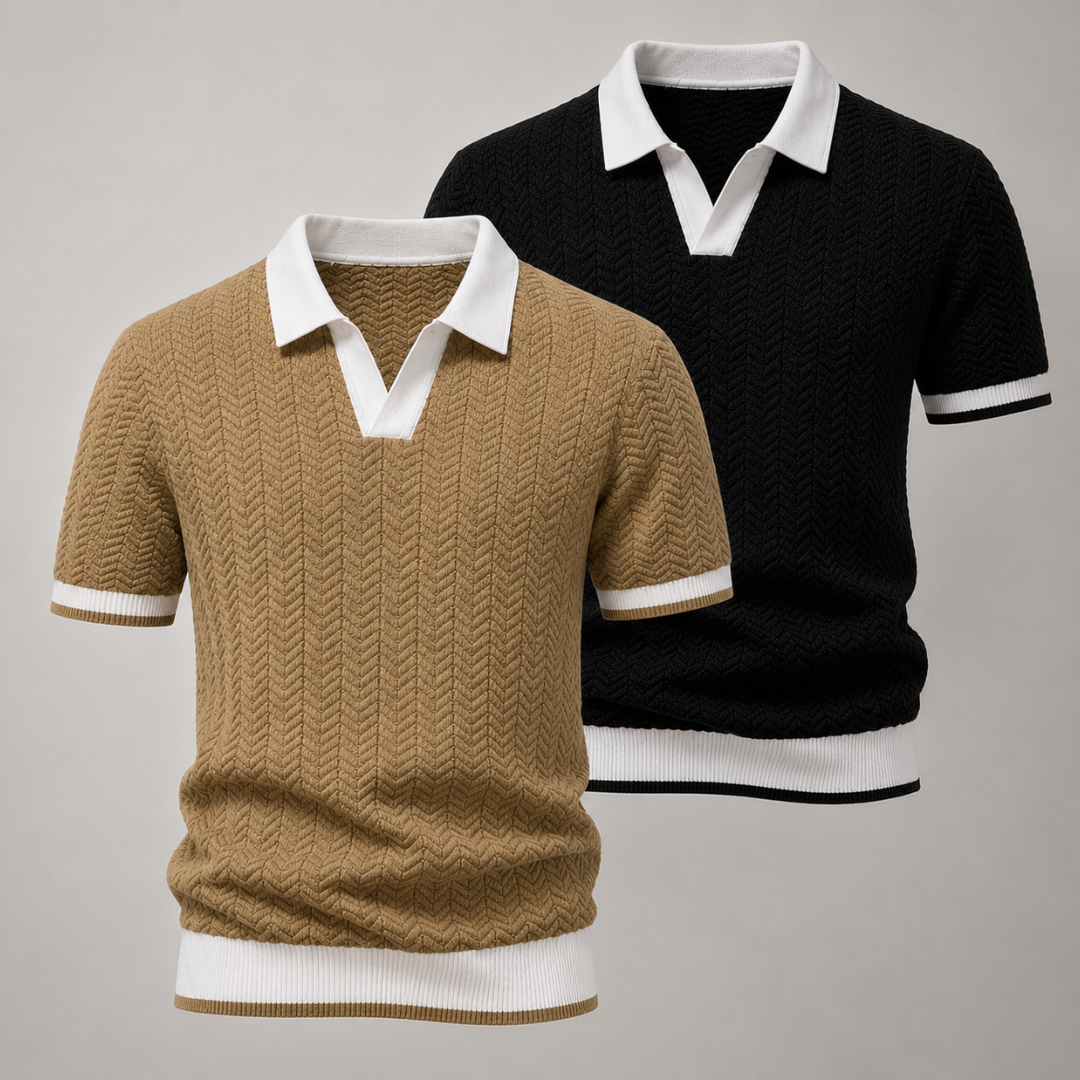 Set 2 Poloshirts – Texturiert und Elegant