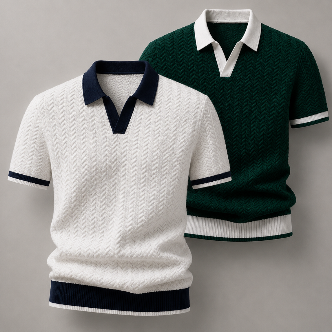 Set 2 Poloshirts – Texturiert und Elegant